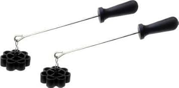 Non Stick Achappam Maker/Achumurukku Maker/Achappam Mould with Stay Cool Handle (Rose Cookie Maker) 0.3 kg Roaster (Black, Silver)2 pcs