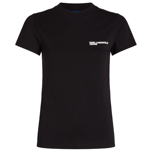 Karl Lagerfeld Jeans Regular SS Essential tee Camiseta, Negro, L Mujeres