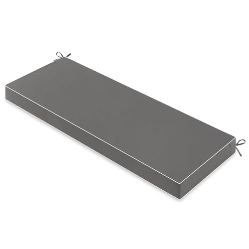 MIULEE Dark Grey Outdoor Bench Cushion 48x18x3 Inch Patio Furniture