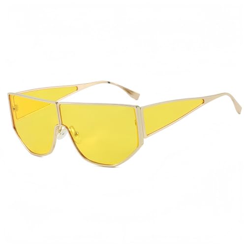 Lunettes punk jaunes irrégulières pour festivals et mode urbaine décontractée