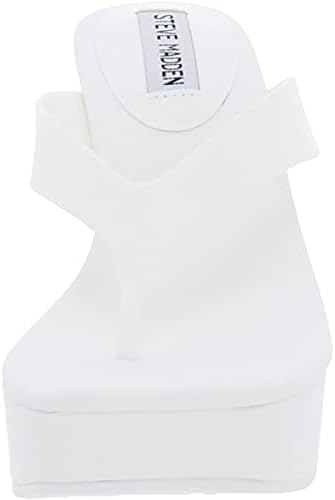 Steve Madden Women's Refined Wedge Sandal, White, 10 | Image 1