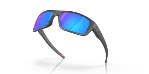Image of Oakley Man Sunglasses Matte Dark Grey Frame, Prizm Sapphire Polarized Lenses, 61MM