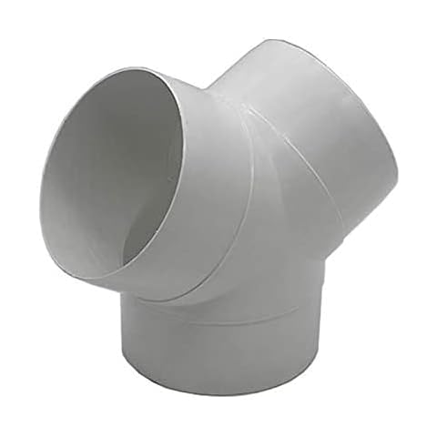 Fantronix 100 mm Circular Equal Y Piece Plastic Duct Connector - Air Con Tube Exhaust Hose Splitter for Cooker Hood Ventilation Pipe - 4 inch PVC Ducting Joint for Extractor Fan Bathroom Hydroponics Cover