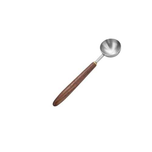 304 ヴィンテージ ウォールナット 木製ハンドル 計量スプーン コーヒー豆スプーン キッチンベーキングツール(Medium size 8ml)