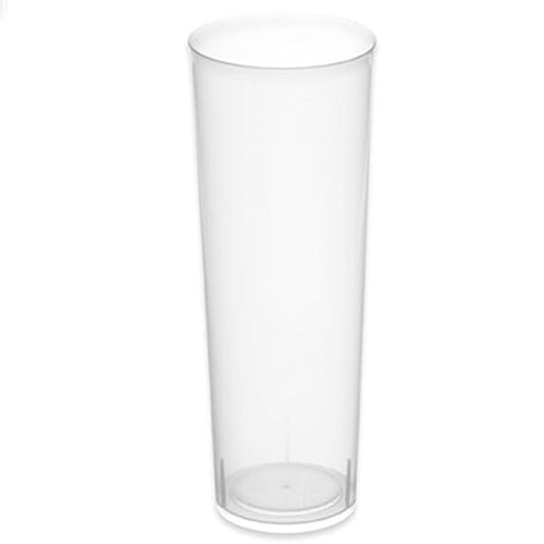 Acan Tradineur - Pack de 12 vasos de tubo reutilizables de plástico, extra resistentes, 100% reciclables, higiénicos, apilables, ptos para lavavajillas, 14,7 x 6 cm, 300 ml