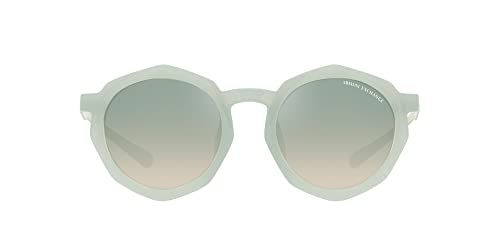 Armani Exchange Damen Ax4132su Universal Fit Sonnenbrille, Glänzendes Opalin-Azur/Farbverlauf, Grün, verspiegeltes Silber