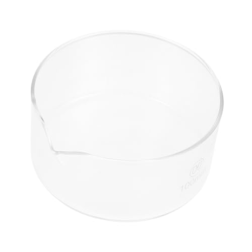 KICHOUSE Crystallizing Supplies Glass Crystallizing Dish Lab Measuring Cup Heatproof with Spout Flat Bottom Design
