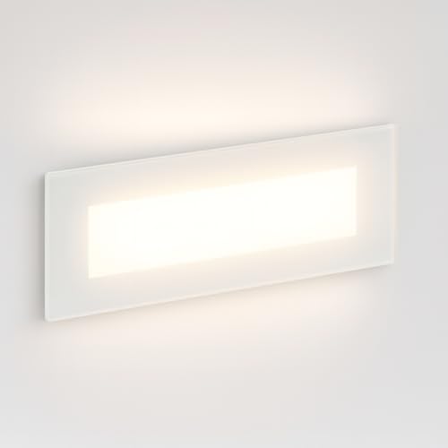 Dopa Segnapasso LED 5W da Incasso per Cassaforma 506 Applique in Vetro per Interno Esterno 3 Tonalità Luce 3000K-4000K-6500K da Parete Rettangolare Bianco IP65