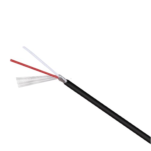 Pangyoo Filo elettrico Cavo di segnale cavo audio in PVC UL2547, cavo schermato multi-core 2/3/4/5 core, 22 24 26 28 AWG 300 V filo di rame stagnato nero (Size : 5m, Color : 22AWG-2Cores)