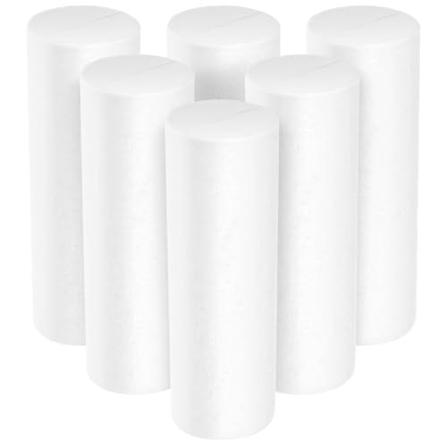 BEBEMOKO 6st 6st Schaumzylinder Schaumstoffschläuche Zum Basteln Zylinder Aus Polystyrol Styroporröhren DIY-Zylinder Weihnachten Deko Säule DIY Bastelset