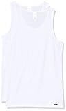Skiny Herren Shirt Collection Tank Top 2er Pack Unterhemd, Weiß (White 0500), Medium (Herstellergröße: M)