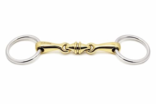 CHALLENGER SS Loose Ring 5" Mouth Brass Lozenge Double-Jointed Snaffle Horse Bit 35672B