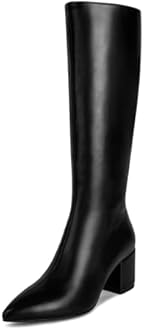 wetkiss Platform Boots for Women, Heeled Combat Boots Chunky Heel Booties Round Toe Lace Up High Heel Ankle Boots