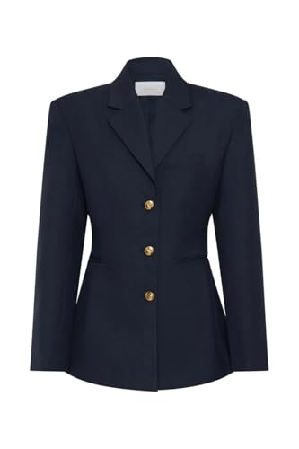 Ensemble veste boutons métalliques bleus et pantalon large pour l'équitation au féminin