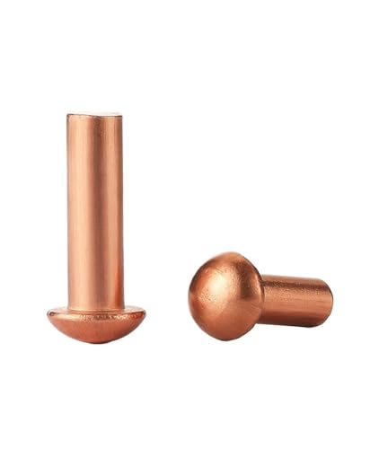 Rivet en cuivre M4 capuchon tête bouton : lot de 20 rivets semi-ronds pleins de 35mm