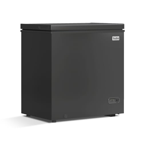 TABU Chest Freezer, 10.0 Cubic Feet Deep Freezer with Removable Storage Basket, Black Top Open Door Freezer with 7 Level Adjustable Thermostat, Compact Freezer with Top-Opening Door (Black)