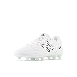 New Balance Boy's 442 V2 Academy FG Junior Soccer Shoe, White/Black, 5.5 Big Kid