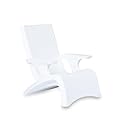 Step2 Vero Adirondack Chair, Stylish Poolside Lounger, Fade-Resistant, Waterproof Patio Furniture for Sun Shelf, Use in Pools up to 9-Inches of Water, Weighted, White