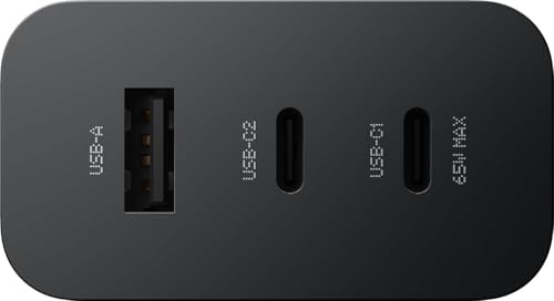 Image of Original 65W GaN 3 A Multiport Mobile PD Charger with Transparent C to C Cable Compatible with Nothing Phone 2A Plus, Nothing Phone 2A,Nothing Phone 2 - (Adapter & Cable)