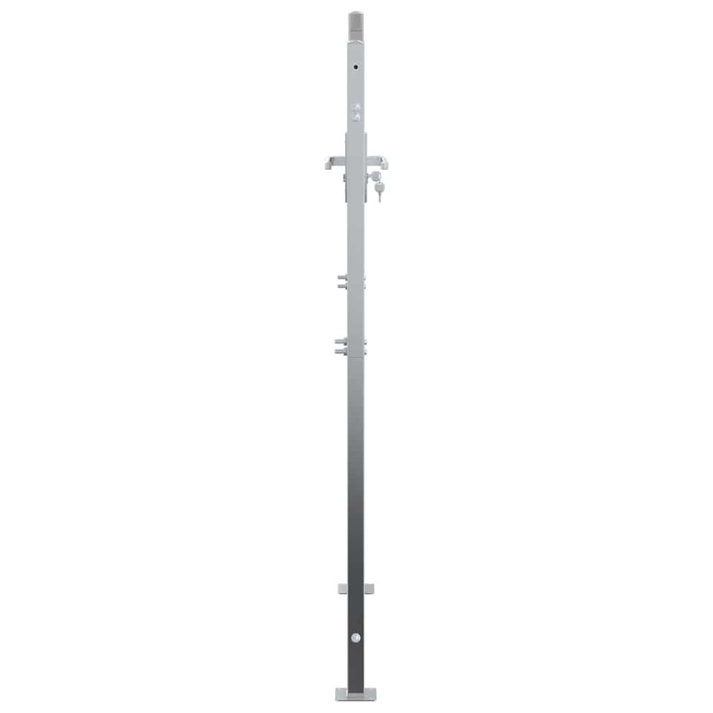 Srebrna brama ogrodowa 85 x 120 cm z zamkiem – prostokątna brama ogrodowa ze stali nierdzewnej z blokadą do ogrodu i na taras