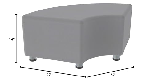 Image of Sprogs 12 inch H Structured Quarter Round Stool -Flexible Modular Collaborative Soft Seating for Office, Home, Lounge and School Classrooms with Durable Frame & Set of 2 inch Legs Add-on - Chocolate