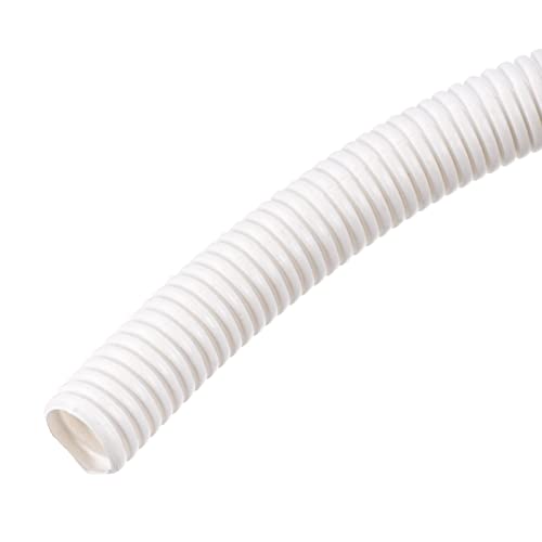 Tool parts Wire Loom Tubing Corrugated Pipe Conduit - 16M/52.5ft Length 20x25mm White