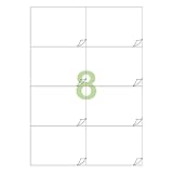 Gluetack –Etiquetas Adhesivas 105 x 74 mm - A4 | 100 Folios Adhesivos–8 Etiqueta/Hoja–800 Etiquetas | Papel de Pegatina para Imprimir