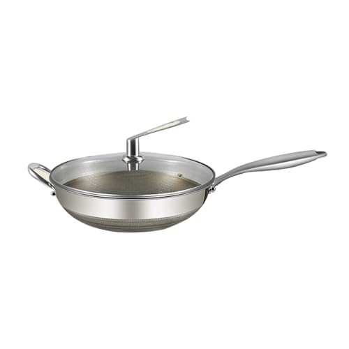 Wok de acero inoxidable con tapa 32 cm miniatura 1