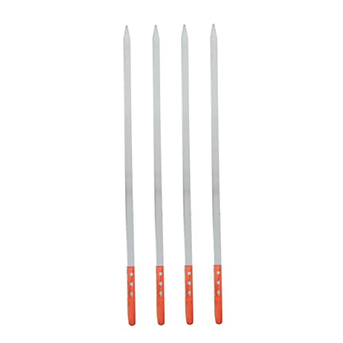 TOYANDONA 4pezzi Spiedini in e Legno Per Barbecue Design Anti-rotazione Facile Da Pulare e Riutilizzare Per Grigliate Da