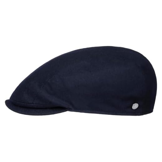 Lierys Flanell Ivy Flatcap Flat Caps 100% Virgin Wool Made in EU Men Winter Navy XXL (62-63 cm)
