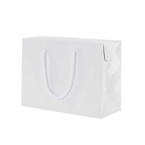 eurofides 50Bolsa de papel lujo brillante Bag Box Color blanco, color Bianco cm24+10x17,5