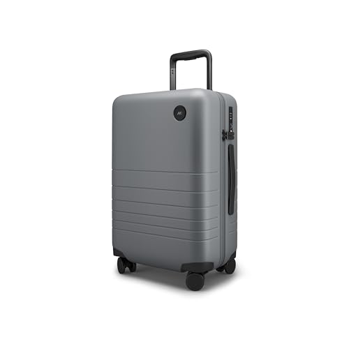 Monos Carry-On Luggage 22 Inch Lightweight Hardside Spinner Suitcase with TSA Lock | Airline Approved 39.9L Polycarbonate Rolling Carry On Bag | Overhead Bin Suitcase for Travel | Storm Grey