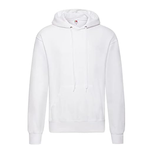 Fruit of the Loom Huvtröja för män, Vit – vit, XXL