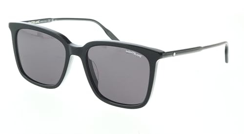 Gafas de sol Montblanc MB0084SK-001 con acabados artesanales y montura negra resistente