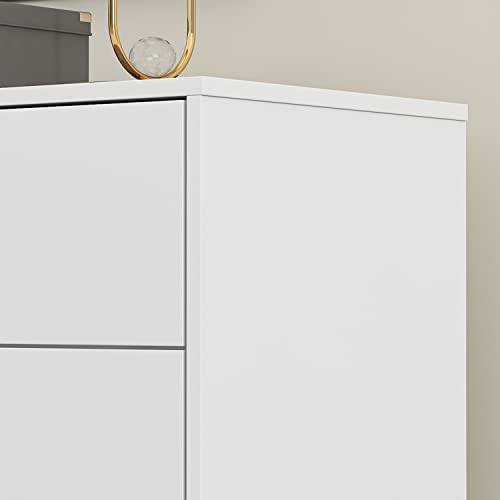 Homsee 7 Drawer Double Dresser With Solid Legs, Modern Wood Dresser Chest Of Drawers With Large Storage Space For Bedroom, White (55.9”L X 15.7”W X 31.5”H) #TOP3