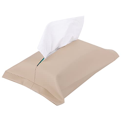 Car-Tissue-Holder--PU-Leather-Tissue-Case-for-Console-Sun-Visor-Headrest-Fits-10-Soft-Pack-Tissues-Beige Car Tissue Holder – PU Leather Tissue Case for Console, Sun Visor & Headrest, Fits 10” Soft Pack Tissues (Beige) - Image 1