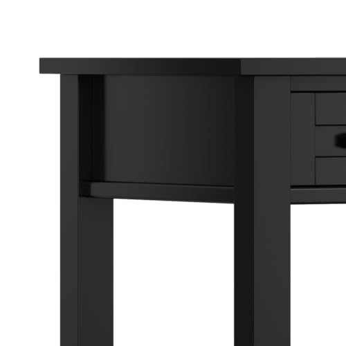 Image of SIMPLIHOME Warm Shaker Desk - 48 inch Wide Solid Wood Writing Desk in Black, Transitional Home Office Computer Desk for Living Room with Keyboard Tray, 2 Drawers and Storage