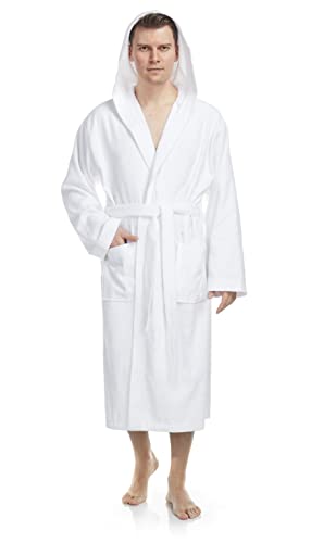 Arus Pacific Albornoz -Pacific- con capucha para hombre, tamaño hombre: M, tamaño unisex: M-L, Blanco