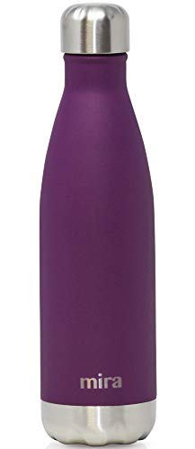 MIRA 17 oz Insulated Water Bottle - Stainless Steel Cola Shape Thermo - Double Wall Hot & Cold Flask (24Hr Cold/12Hr Hot) - Iris