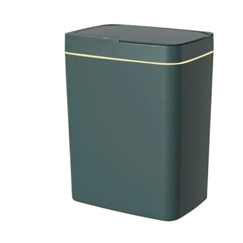 Papelera de inducción automática verde de 15L con tapa para cocina