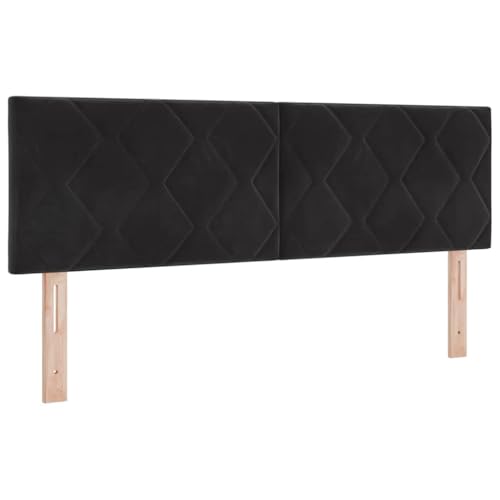 VidaXL Cabecero con cabecera Negro 144 cm Terciopelo Cama Moderna Rectangular diseño Minimalista