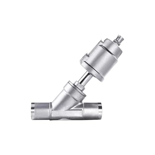 KACOME 1-1/4 inch 304 Stainless Steel Pneumatic Welding Angle Seat Valve 16bar for Normally Closed(Double Acting)