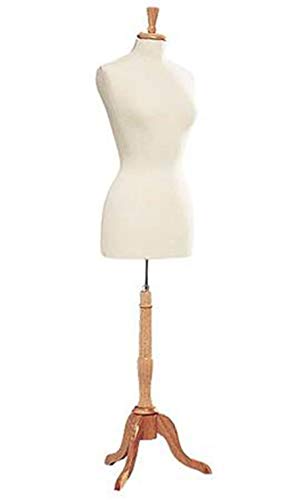 SSWBasics Female Off White Jersey Dressmaker Form - Includes Base, Form, and Finial - Off White Female Dress Form - Pinnable Jersey Torso Sewing Mannequin - Manequins Body Female for Dressmaker