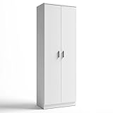 Estructura principal en color Blanco con puertas con apertura manual con un tirador plateado que le dan un toque elegante al mueble con líneas muy rectas y sencillas.
