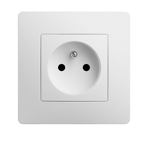 DEBFLEX - Caly - Prise Électrique 2P+T (Lot de 10) - Prise Murale 16A avec Terre - Plastique - Installation Encastrée - Blanche - 85 x 85 x 41 mm