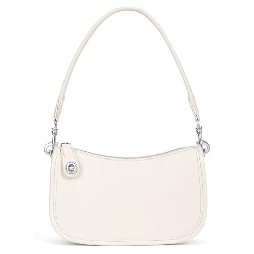 jingyuKJ Shoulder Bag Purses for Women - Small Handbags PU Leather Shoulder Purse Trendy Designer Underarm Bags (White)