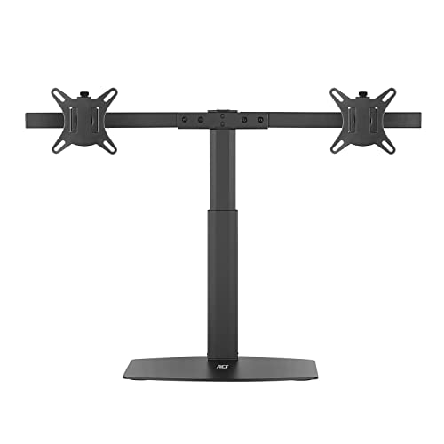 ACT Monitor Halterung 2 Monitore Gasfeder bis 27', VESA 75/100mm Monitor Arm, neigbar 40°, schwenkbar 90°, drehbar 360°, Gewicht Max. 6KG - AC8332