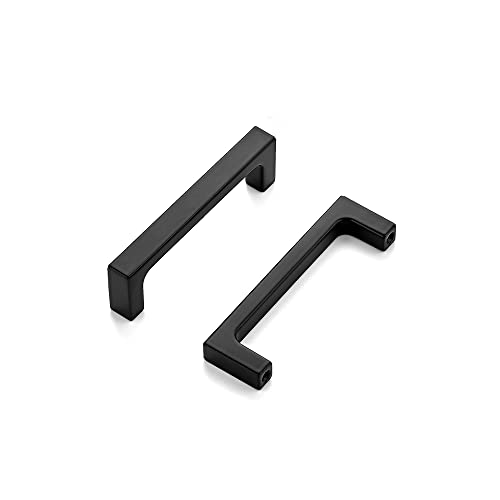 Image of Ravinte Matte Black Kitchen Cabinet Handles 3 Inch Pulls 20 Pack | Solid Zinc Alloy , Smooth Design, Screws Included, Square Pulls for Kitchen Drawers & Cupboards