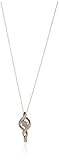 Amazon Collection 10K Yellow Gold Diamond 7 Stone Cluster Twist Pendant Necklace (1/4 cttw),18'
