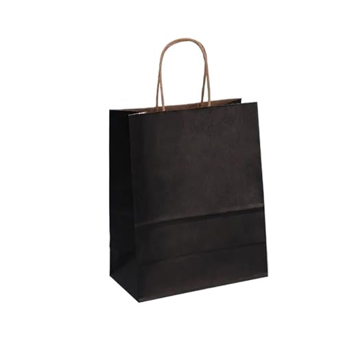Sac en papier noir avec poignées 21x27x11cm lot de 30 pièces pour boutique